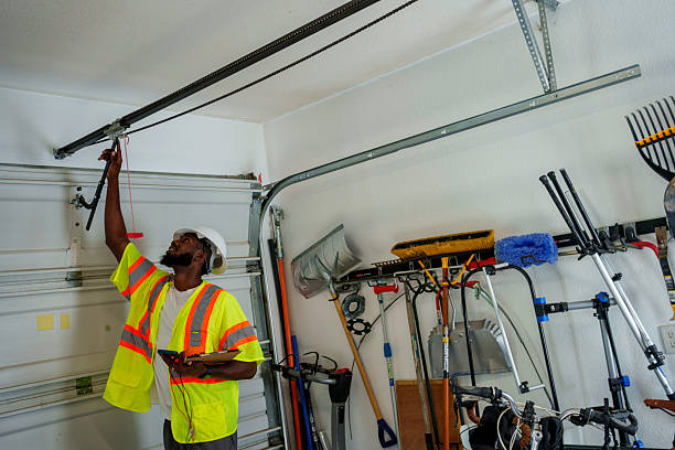 Professional Garage Door Panel Replacement technician working in Roanoke, TX